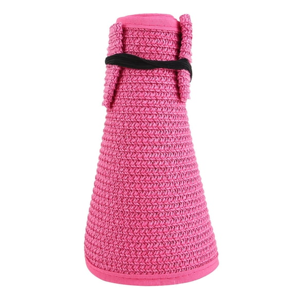 HAiming Sun Visor Hats for Women Wide Brim Straw Ponytail Summer Beach Hat UV Protection Packable Foldable Travel Cap