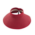 thumbnail image 1 of HAiming Sun Visor Hats for Women Wide Brim Straw Ponytail Summer Beach Hat UV Protection Packable Foldable Travel Cap, 1 of 5