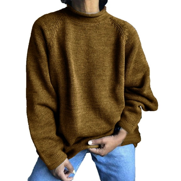 HAiming Sweaters for Women 2025 Casual Crewneck Long Sleeve Cable Knit Pullover Tops Fall Winter Plus Size Clothes