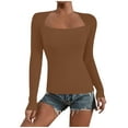 thumbnail image 1 of HAiming Sweaters for Women Solid Color Long Sleeve Round Neck Slim Base Shirts Casual Knit Pullover Tops Clothes, 1 of 1
