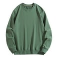 thumbnail image 1 of HAiming Sweatshirt for Men Long Sleeve Crewneck Fleece Lined Solid Color Casual Pullover Tops Fall Winter Clothes, 1 of 9