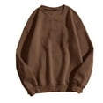 thumbnail image 1 of HAiming Sweatshirts for Men Casual Long Sleeve Round Neck Pullover Tops Fall Winter Solid Color Loose Basic Blouse, 1 of 2