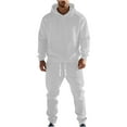 thumbnail image 1 of HAiming Sweatsuit for Men Casual Long Sleeve Hoodies and Drawstring Jogging Pants Solid Color Fashion Outfit, 1 of 8