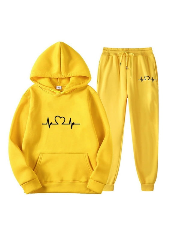 Sweatsuits for Men 2 Piece Outfit Sets Long Sleeve Graphic Pullover Hoodie and Jogger Pants with Pockets