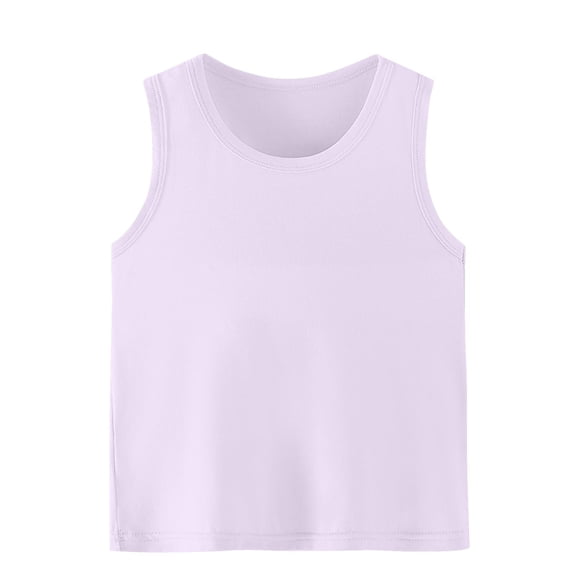HAiming Tank Tops for Kids Casual Sleeveless Crew Neck Lightweight Solid Color Shirts Summer Clothes