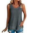 thumbnail image 1 of HAiming Tank Tops for Women Solid Color Round Neck Summer Sleeveless T Shirt Tunic Dressy Casual Loose Comfy Vest, 1 of 6