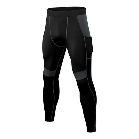 HAiming Thermal Pants for Men Fleece Lined High Elastic Yoga Tights Casual Base Layer Running Leggings with Pockets