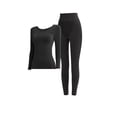 thumbnail image 1 of HAiming Thermal Underwear Set for Women Warm Slim Long Sleeve Shirts and High Waist Pants Outfit Sleepwear, 1 of 1