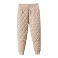 thumbnail image 1 of HAiming Toddler Baby Boy Girl Basic Quilted Pants Winter Warm Fleece Elastic Waist Sweatpants Comfy Trousers Homewear, 1 of 4
