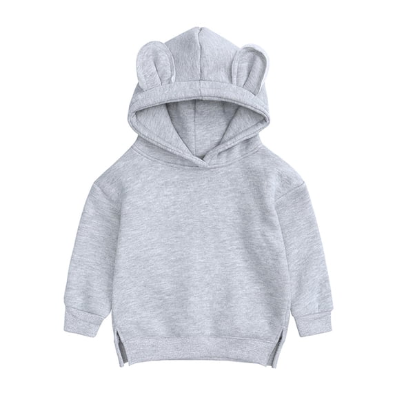 HAiming Toddler Baby Boys Girls Hooded Sweatshirt Solid Fleece Long Sleeve Pullover Basic Tops Fall Winter Clothes