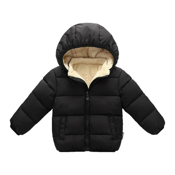 HAiming Toddler Baby Boys Girls Winter Fleece Coats Long Sleeve Zip up Puffer Jackets Lightweight Thick Warm Outerwear