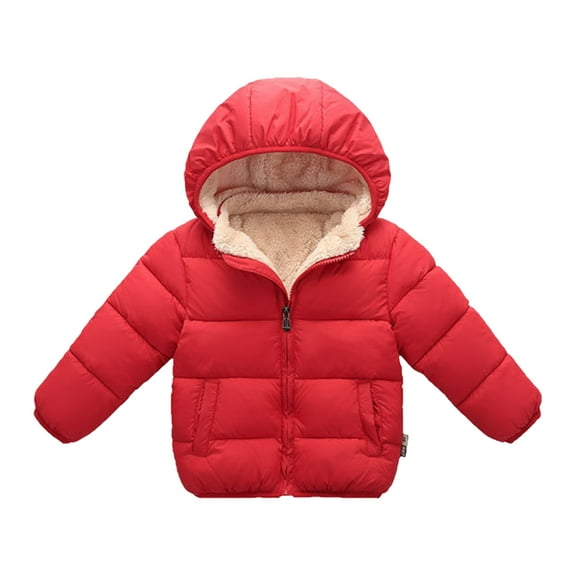 HAiming Toddler Baby Boys Girls Winter Fleece Coats Long Sleeve Zip up Puffer Jackets Lightweight Thick Warm Outerwear