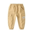 thumbnail image 1 of HAiming Toddler Baby Boys and Girls Sweatpants Solid Color Elastic Waist Cargo Trousers Fall Jogger Pants with Pocket, 1 of 7
