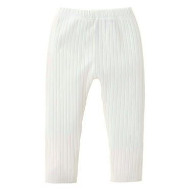 HAiming Toddler Baby Girls Ribbed Knit Leggings Newborn Bottom Slim Pants Fall Winter Casual Elastic Waisted Trousers