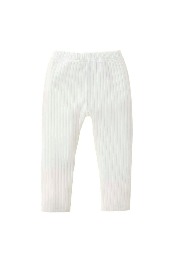 Toddler Baby Girls Ribbed Knit Leggings Newborn Bottom Slim Pants Fall Winter Casual Elastic Waisted Trousers