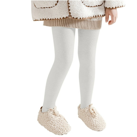 HAiming Toddler Girls Stretch Athletic Leggings Winter Solid Color Casual Elastic Waist Thicked Warm Pantyhose Pants