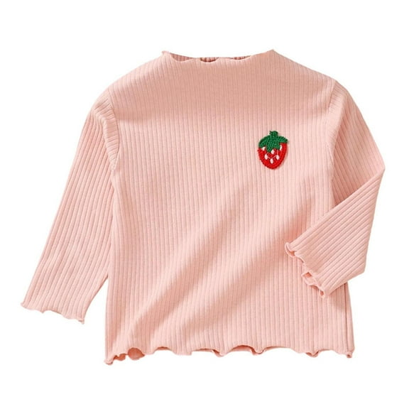 HAiming Toddler Grils Cotton T-Shirt Tops Casual Long Sleeve Lettuce Neck Pullover Cute Shirts Base Layer Tees Clothes