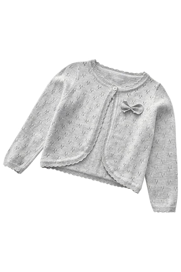 Toddler Kids Baby Girls Cotton Cardigans Solid Color Long Sleeve Ruffle Sweater Button Coat Casual Soft Jacket