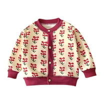 HAiming Toddler Kids Baby Sweater Cardigan Long Sleeve Round Neck Button down Jacket Winter Warm Thickened Casual Coat