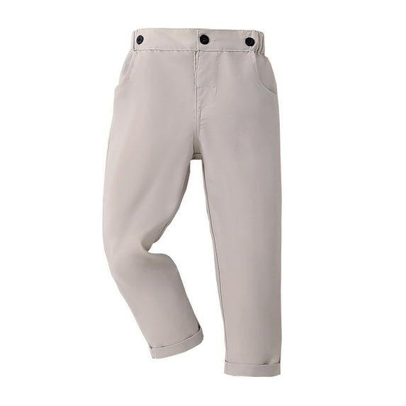 HAiming Toddler Kids Boys School Uniform Pants Trendy Cute Solid Color Casual Suits Pants Elastic Waist Jogger Pants