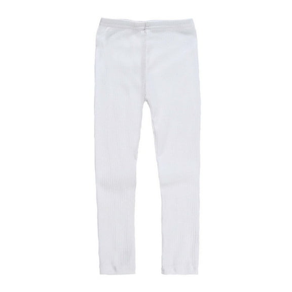 HAiming Toddler Little Girls Leggings High Waist Ribbed Knit Stretch Pants Kids Warm Soft Comfortable Tight Trousers