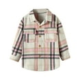 thumbnail image 1 of HAiming Toddler Shirt Jacket Plaid Long Sleeve Lapel Button down Coat Kids Boys Girls Fall Winter Thicken Tops Outwear, 1 of 8