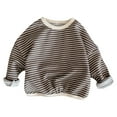 thumbnail image 1 of HAiming Toddler Striped Sweatshirts Long Sleeve Crewneck Pullover Tops Baby Girl Boy Casual Warm Base Shirt Clothes, 1 of 3