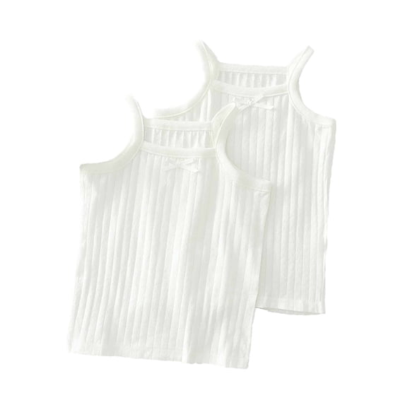 HAiming Toddler Tank Tops Girls 2 PCS Ribbed Spaghetti Strap Sleeveless Shirts Camisoles Undershirt