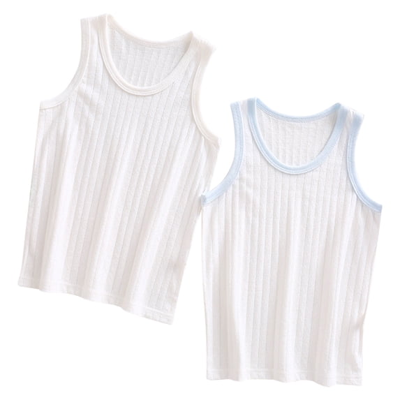 HAiming Toddler Tank Tops Girls 2 PCS Ribbed Spaghetti Strap Sleeveless Shirts Camisoles Undershirt