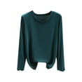 thumbnail image 1 of HAiming Tops for Women Long Sleeve Casaul Lettuce Trim Base Layer Round Neck Pullover Blouse Homewear, 1 of 3