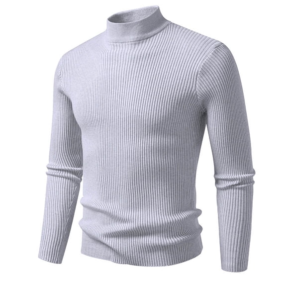 HAiming Trutleneck Sweater for Men Casual Long Sleeve Ribbed Winter Warm Strench Knitted Pullover Tops