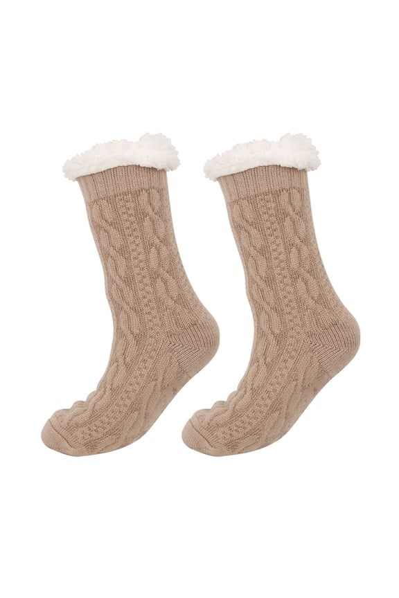 Women Men Crew Socks Thermal Sofy Warm Cable for Winter Home Slipper Socks for Indoor Outdoor