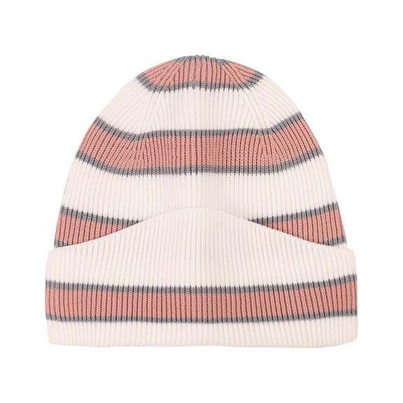 HAiming Women Men Knit Hat Striped Color Block Winter Warm Soft Comfy Trendy Caps for Cold Weather