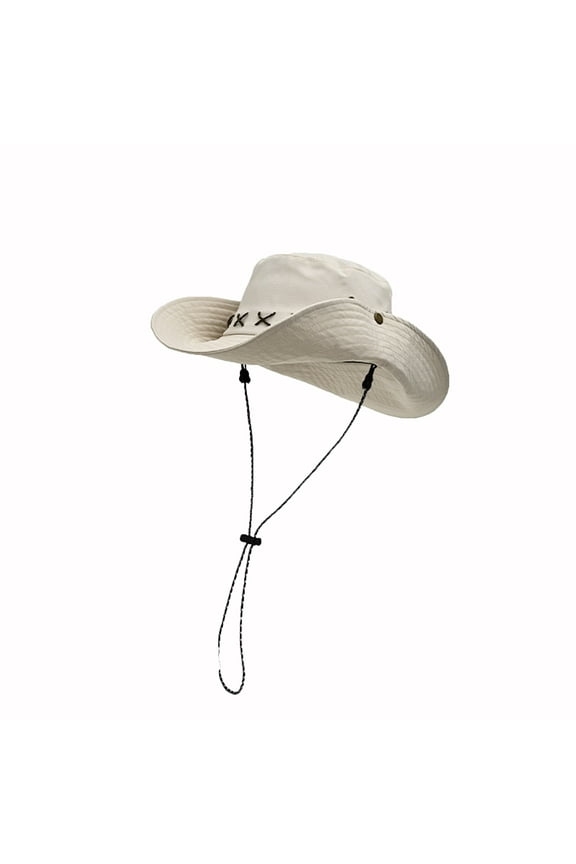 Women Men Wide Brim Sun Hats Breathable Adjustable Drawstring Solid Color Hiking Athletic Trendy Caps