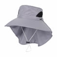 thumbnail image 1 of HAiming Women Men Wide Brim Sun Hats with Neck Flap Breathable Foldable Solid Color Caps for Hiking Camping, 1 of 2