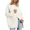 thumbnail image 1 of HAiming Women Oversized Cardigan Sweaters Fall Trendy V Neck Button down Knits Jacket Casual Loose Long Sleeve Outwear, 1 of 6