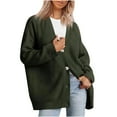 thumbnail image 1 of HAiming Women Oversized Cardigan Sweaters Fall Trendy V Neck Button down Knits Jacket Casual Loose Long Sleeve Outwear, 1 of 6