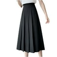 thumbnail image 1 of HAiming Women Pleated Vintage Midi Skirt Casual High Waisted Skater Tennis School Uniform A-Line Mid Length Skirt, 1 of 9