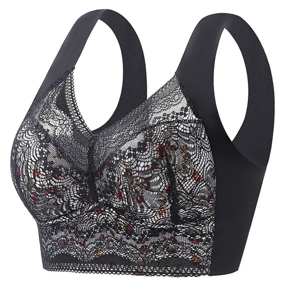 HAiming Women Plus Size Lace Bras Comfy Gathered Push up Bralettes Plus Size Comfort Breathable Daily Underwear