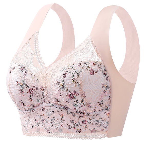 HAiming Women Plus Size Lace Bras Comfy Gathered Push up Bralettes Plus Size Comfort Breathable Daily Underwear