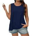 thumbnail image 1 of HAiming Women Plus Size Tank Tops Summer Sleeveless Solid Color Round Neck Shirts Oversized Loose Casual Blouses, 1 of 1