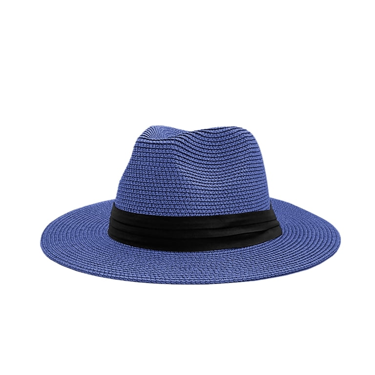 Wide Brim Straw Panama Hat Fedora UPF 50+ Sun Protection Summer Beach Hat Womens Mens Wide Brim UV Protection Straw Panama Hat Fedora  main image 4