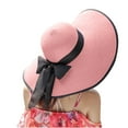 thumbnail image 1 of HAiming Women Wide Brim Straw Beach Hats Summer Bowknot Sun Protection Floppy Foldable Roll up Travel Caps UPF 50+, 1 of 5