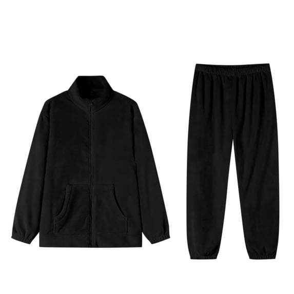 HAiming Women's 2 Piece Sweatsuit Winter Warm Thick Plush Long Sleeve Zip up Jacket and Pants Set Casual Loungewear