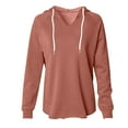 thumbnail image 1 of HAiming Women's Athletic Hoodies Solid Color Long Sleeve V Neck Sweatshirts Fall Winter Casual Loose Pullover Blouses, 1 of 4