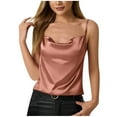 thumbnail image 1 of HAiming Women's Camisole Cowl Neck Tank Tops Cami Basic Shirt Blouses Solid Color Soft Casual Trendy Clothes, 1 of 8