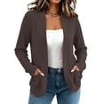 thumbnail image 1 of HAiming Women's Cardigan Long Sleeve Open Front Solid Color Casual Sweaters Fall Winter Going out Tops with Pockets, 1 of 7