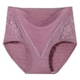 thumbnail image 1 of HAiming Women's Cotton Underwear Solid Lace Plus Size High Waist Stretch Briefs Ladies Comfort Breathable Panties, 1 of 3