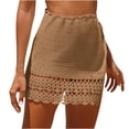 thumbnail image 1 of HAiming Women's Elastic Waist Crochet Cover up Skirt Summer Trendy Boho Hollow out Swimwear Mesh Beach Mini Skirt, 1 of 5
