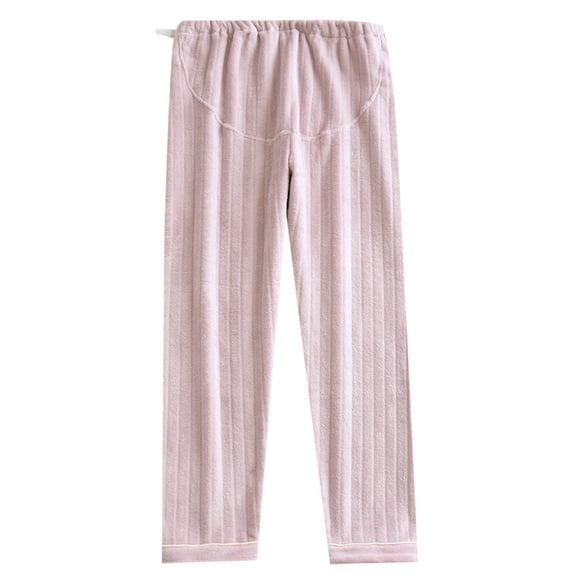 HAiming Women's Fuzzy Fleece Pajamas Pants Elastic Waist Cozy Casual Homewear Pants Winter Warm Plush Lounge Trousers